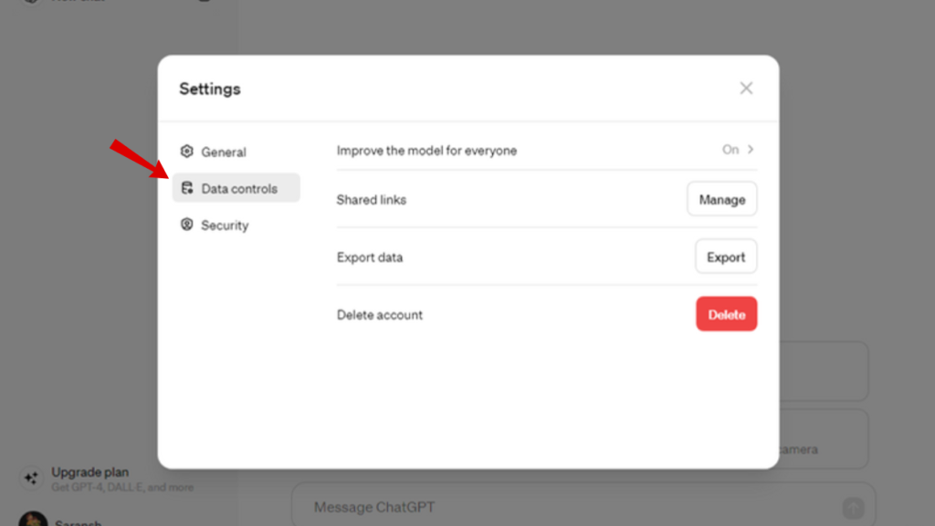 chatgpt data controls